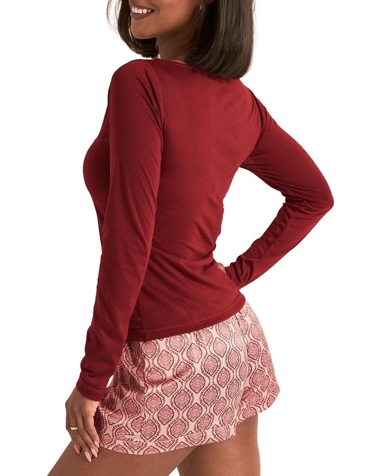 Adore Me Women's Mei Long Sleeve & Shorts Pajama Set
