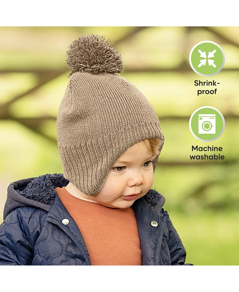 KeaBabies Muff Baby Beanie, Hat for Boys, Girls, Winter Hats Kids, Newborn, Infant, Toddler 0-36 months