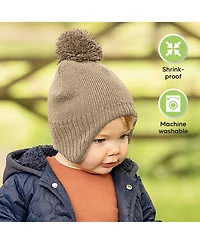 KeaBabies Muff Baby Beanie, Hat for Boys, Girls, Winter Hats Kids, Newborn, Infant, Toddler 0-36 months