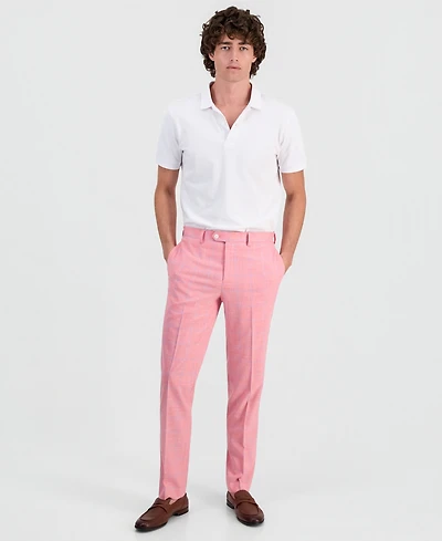 Tallia Men's Plaid Slim-Fit Dress Pants
