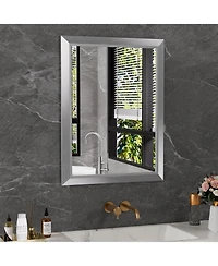 Amorho Bathroom Mirror, 32" x 24" Inch Thick Metal Framed Wall Mirrors for Over Sink, Bedroom, Living Room, Entryway, Rectangle Wall-Mounted