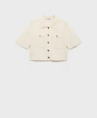 Mango Women's Short-Sleeved Knitted Jacket