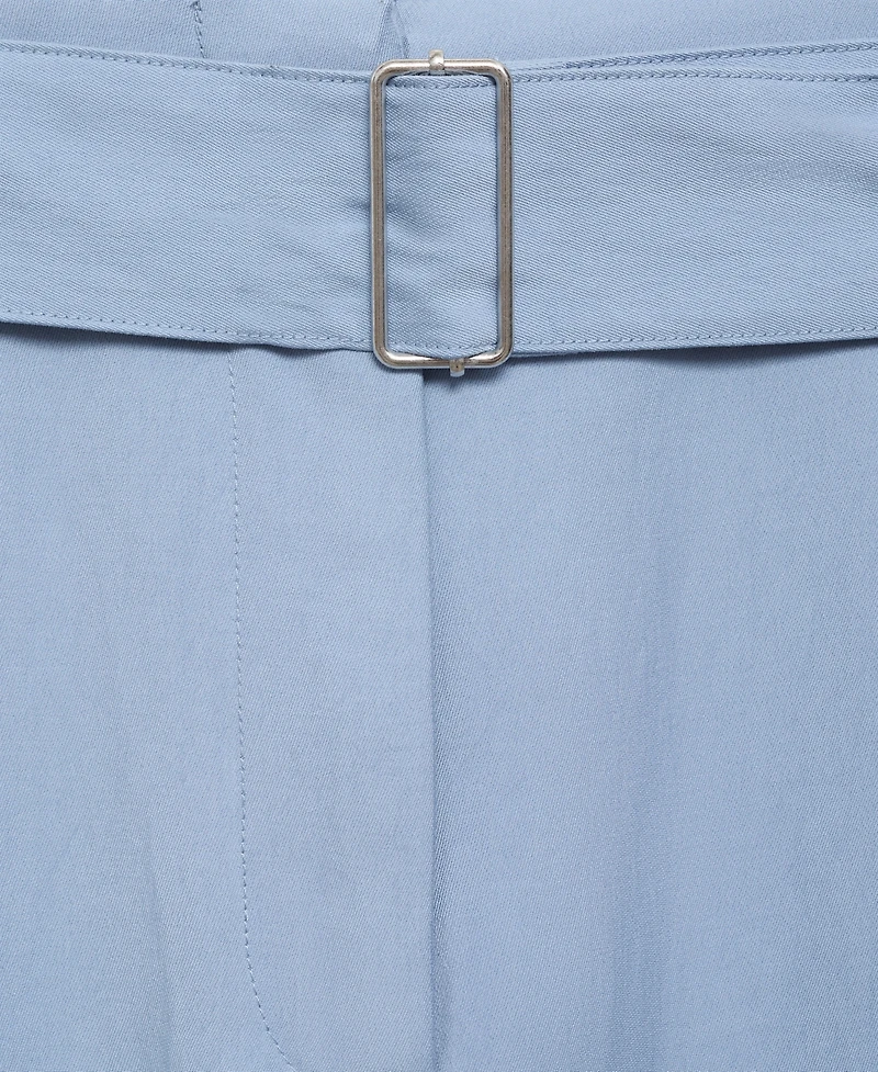 Mango Women's Belted Paper Bag Pants