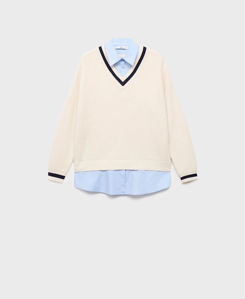Mango Women's Combined Shirt Sweater