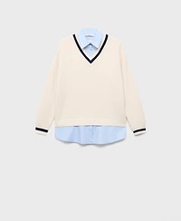 Mango Women's Combined Shirt Sweater