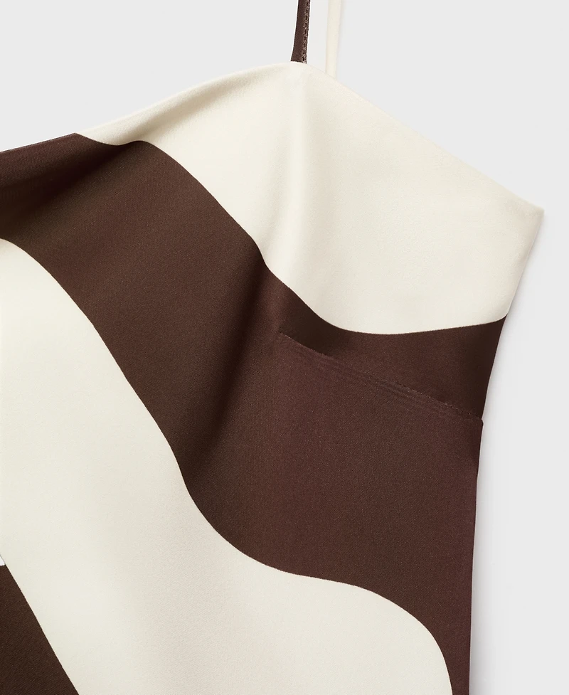 Mango Women's Printed Satin Dress