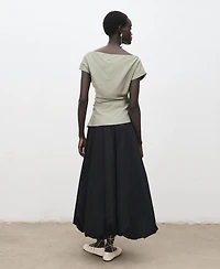 Mango Women's Asymmetrical Collar Modal Blouse