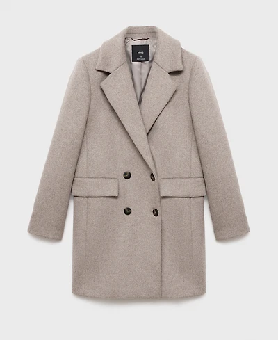 Mango Women's Double-Breasted Wool Coat