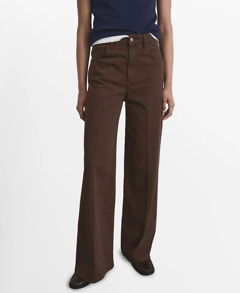 Mango Women's High-Waisted Wide-Leg Jeans