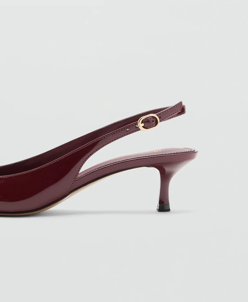 Mango Women's Kitten-Heel Patent Leather Shoes