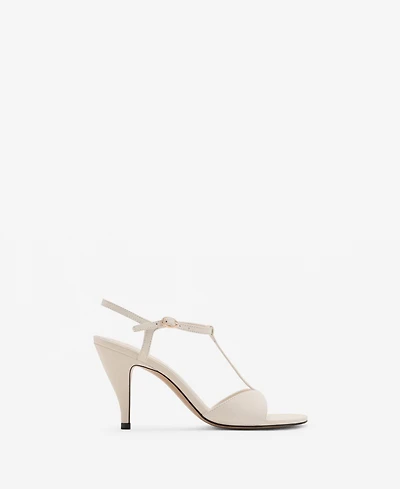 Mango Women's Straps Heeled Leather Sandals