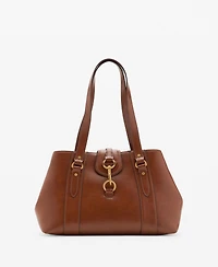 Mango Women's Hook Fastener Large Shoulder Bag