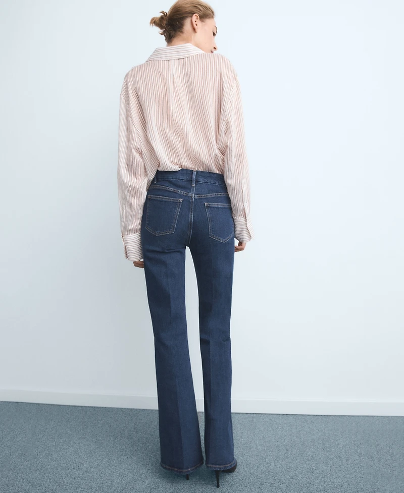Mango Women's Violet Flared High-Rise Jeans