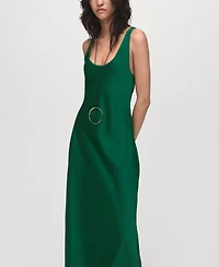 Mango Women's Long Satin Dress