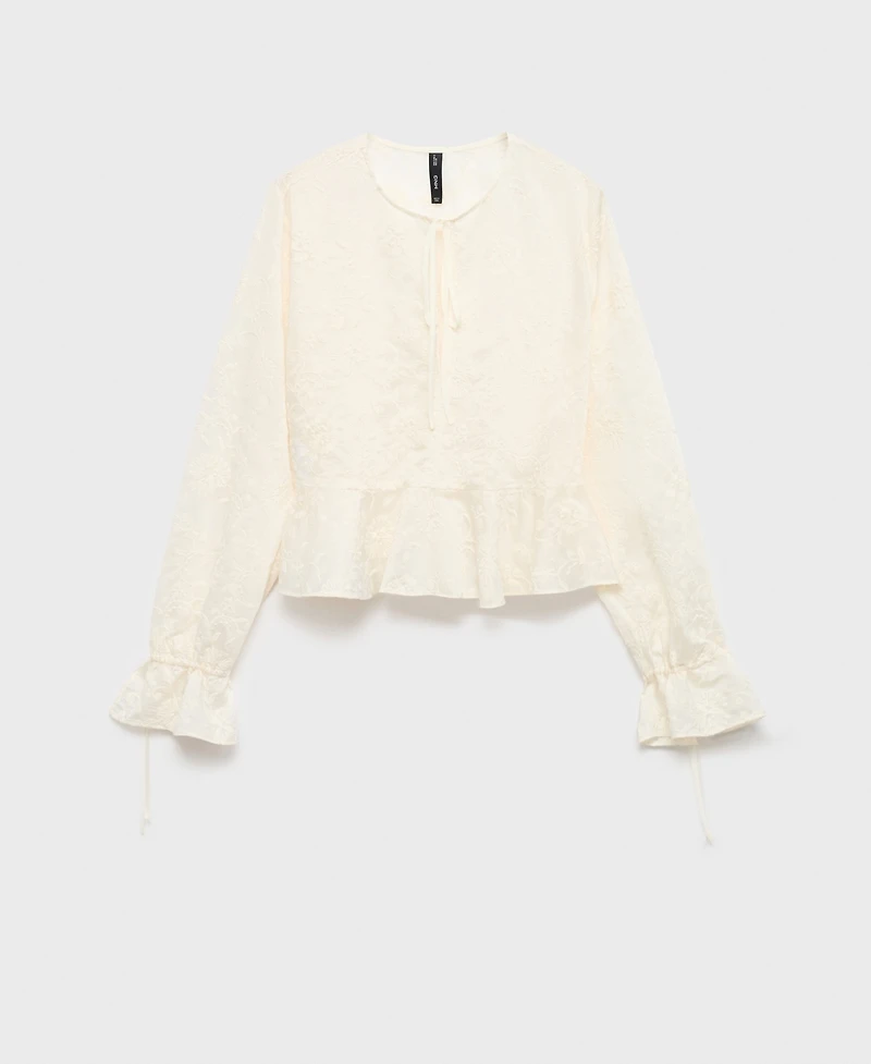 Mango Women's Embroidered Lyocell Blouse