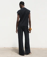 Mango Women's Elasticated Waist Wide-Leg Pants