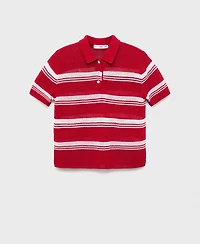 Mango Women's Striped Polo Neck Sweater