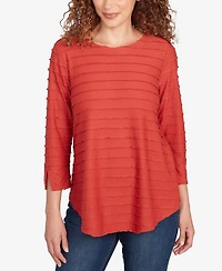 Ruby Rd. Petite Scalloped Jacquard Knit Top
