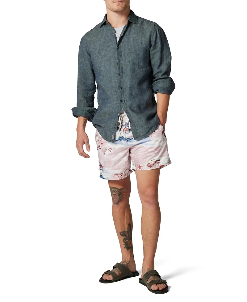 Rodd Gunn Men's Coromandel Linen Long Sleeve Slim Fit Shirt