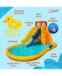 Banzai Duck Blast Water Park Inflatable Slide with Pool Float & Water Cannon