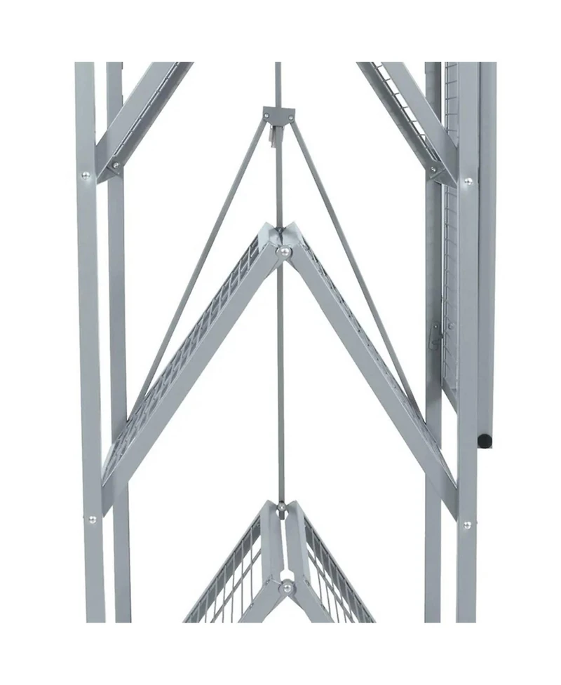 Origami R5 Foldable 4 Tier Storage Rack w/ Wheels, Pewter, Certified Refurbished