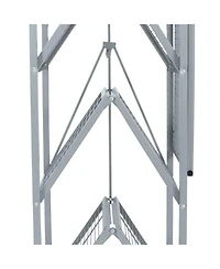 Origami R5 Foldable 4 Tier Storage Rack w/ Wheels, Pewter, Certified Refurbished