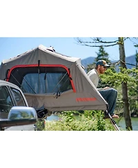 Yakima SkyRise Hd Medium Heavy Duty 4 Season Rooftop Tent for 2 People, Tan