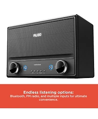 RadioShack 240W Retro Style Bluetooth 5.0 Speaker with Fm Radio With Remote Control and Power Cord Aux, Usb A, Arc Inputs 4001974