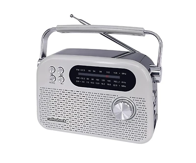RadioShack Am Fm Sw Short Wave 3 Band Vintage Radio with Bluetooth Function Usb/Tf Ports and Aux-in 1202268 White