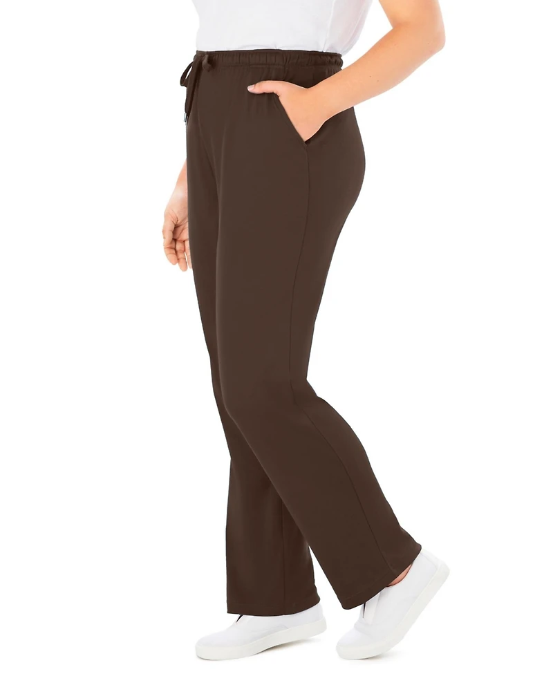 Woman Within Women's Tall Sport Knit Straight-Leg Pull-On Pants