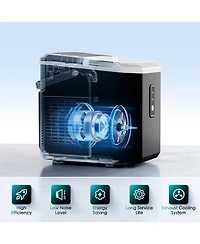 Sugift 26lbs/24H Portable Countertop Self-Cleaning Ice Maker, 9 Bullet Cubes in 6 Mins with Handle