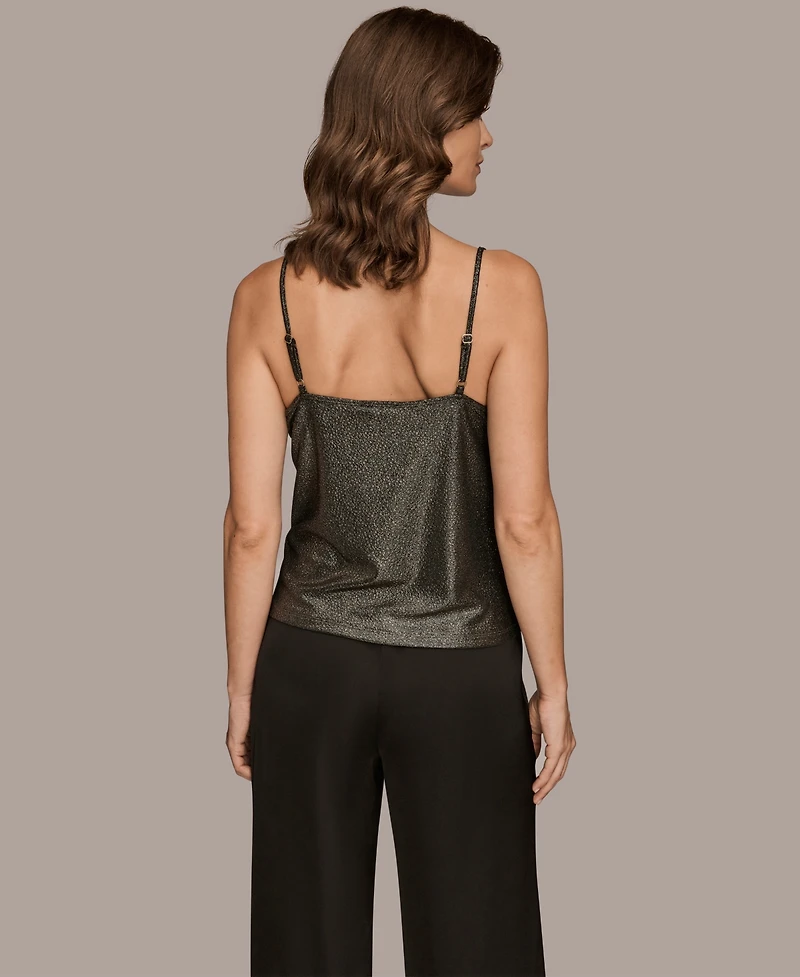 Donna Karan New York Petite Cowl-Neck Metallic Camisole