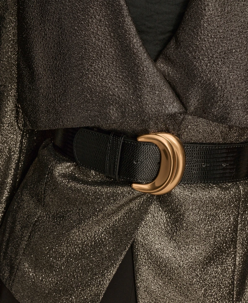 Donna Karan New York Petite Belted Shawl-Collar Crop Jacket