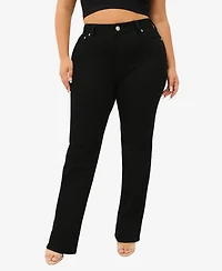 True Religion Plus Billie Straight Mid Rise Jeans