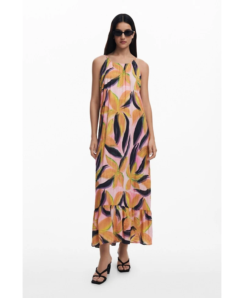 Desigual Women's Crinkled effect midi dress