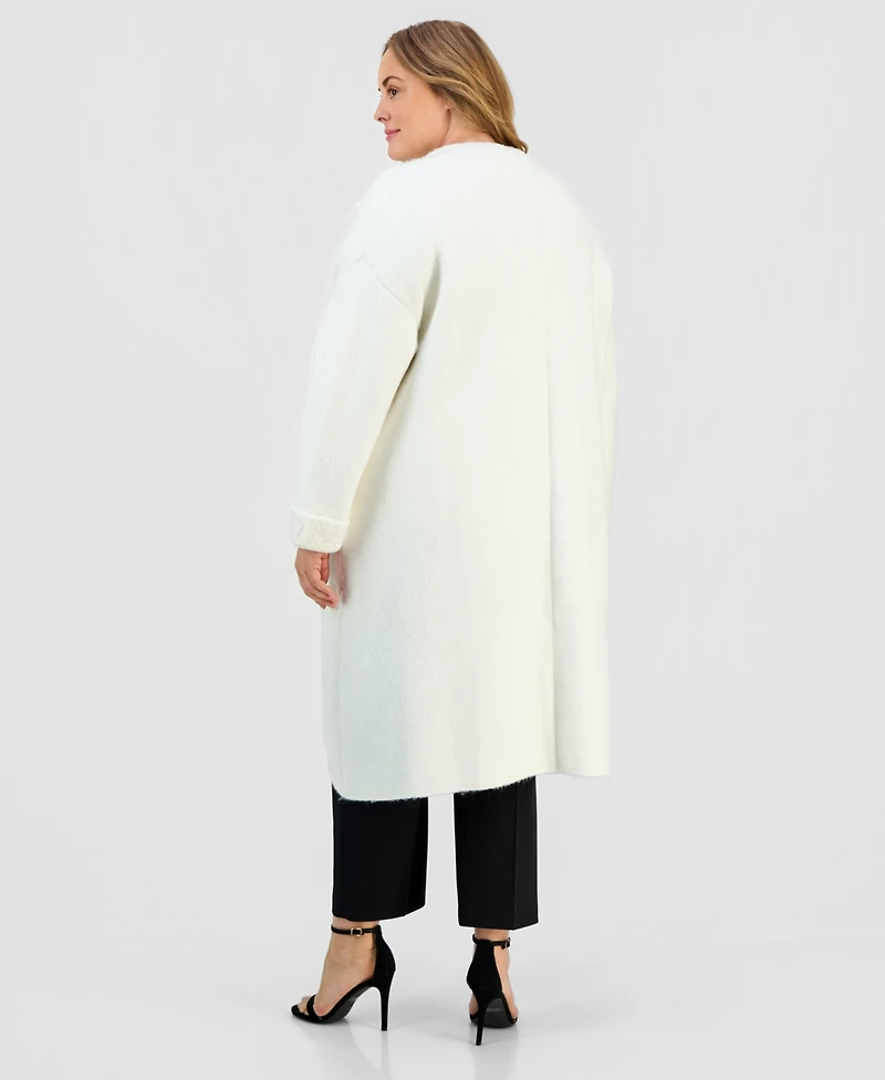Anne Klein Plus Front Pocket Long Cardigan