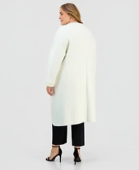 Anne Klein Plus Front Pocket Long Cardigan