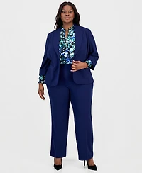 Ak Anne Klein Plus Shawl-Collar 3/4-Sleeve Blazer