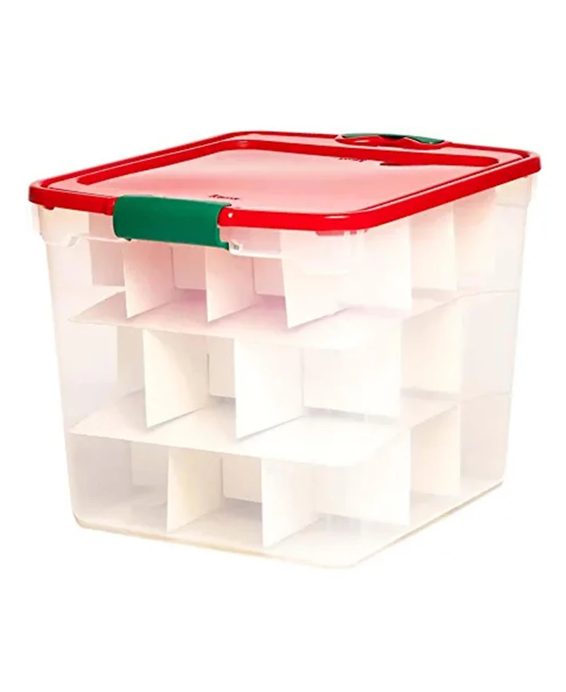 Homz 31 Qt Holiday Clear Plastic Storage Container w/ Latching Handles (4 Pack