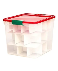 Homz 31 Qt Holiday Clear Plastic Storage Container w/ Latching Handles (4 Pack