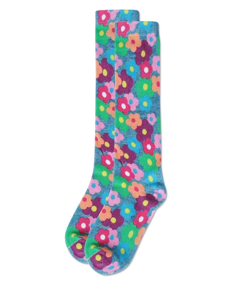 Memoi Girl's Mj Floral Cotton Blend Knee High Socks