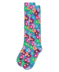 Memoi Girl's Mj Floral Cotton Blend Knee High Socks