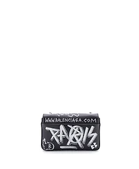 Pre-Owned Balenciaga Small Bb Graffiti Chain Wallet Leather