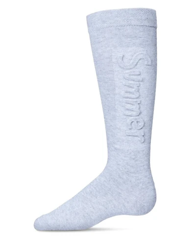 Memoi Girls' Embossed Summer Knee-High Socks