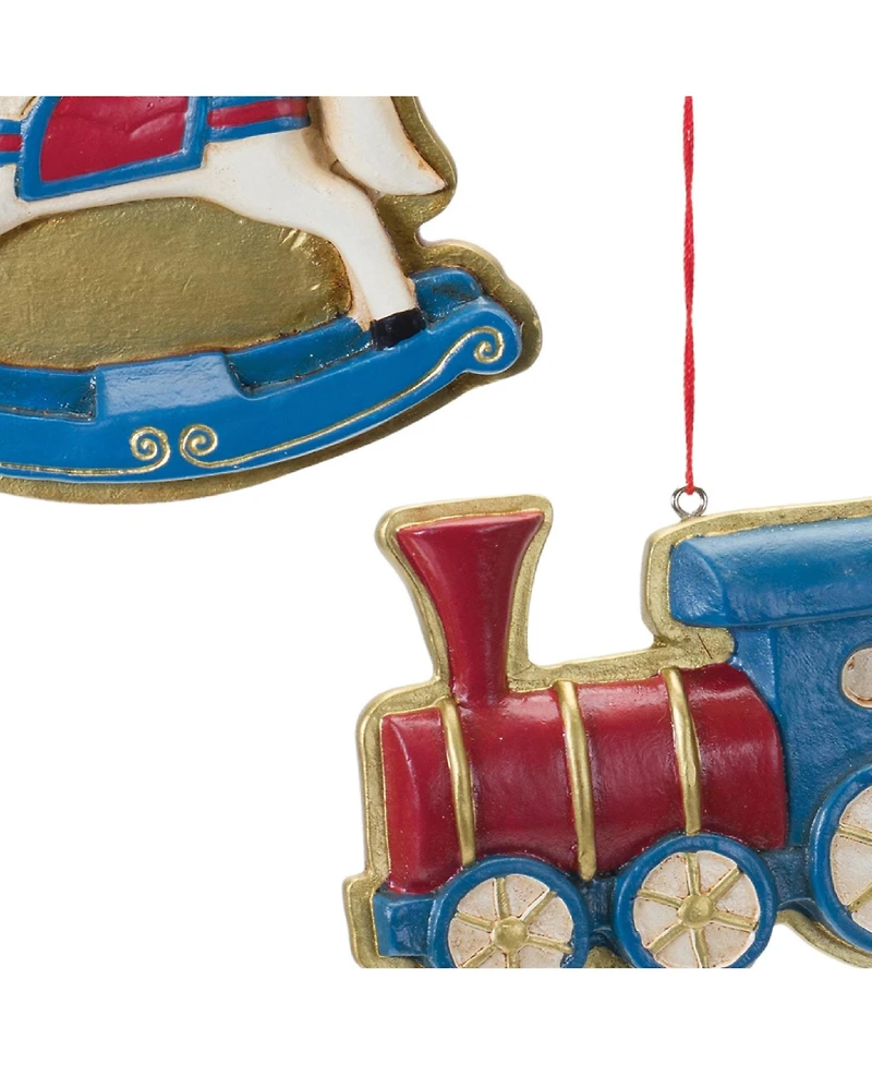 Rocking Horse And Toy Train Ornament (Set of 12)