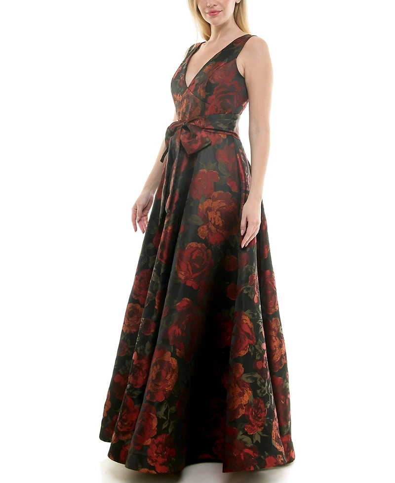 Taylor Women's Printed V-Neck Dress