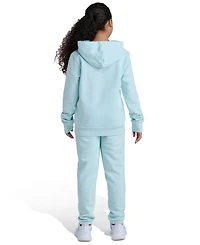 Adidas Big Girls 8-16 Two Piece Long Sleeve Small Logo Fleece Pullover Hoodie and Jogger Set