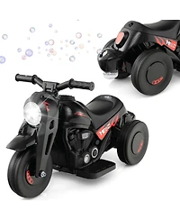 6V Kids Electric Ride-On Motorcycle with Bubble Maker and Music - Black