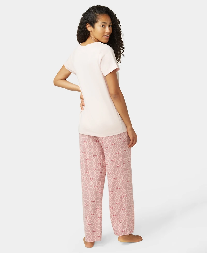 Hue Women's 2-Piece Embellished Short Sleeve Pajama Set