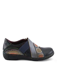 L Artiste Women s Lata Hand-Painted Closed Back Shoe with Removable Footbed and Geometric Multicolor Design
